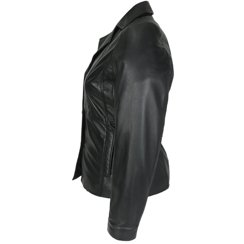 Women's Athena 3 Button Leather Coat, [option2] - Fadcloset
