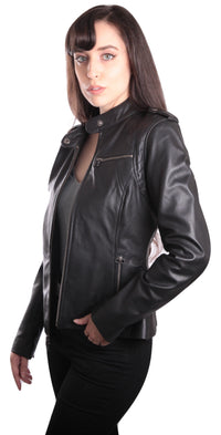 Allie Womens Black Leather Jacket, [option2] - Fadcloset