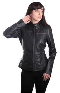 Allie Womens Black Leather Jacket, [option2] - Fadcloset