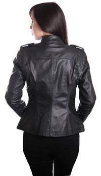 Allie Womens Black Leather Jacket, [option2] - Fadcloset