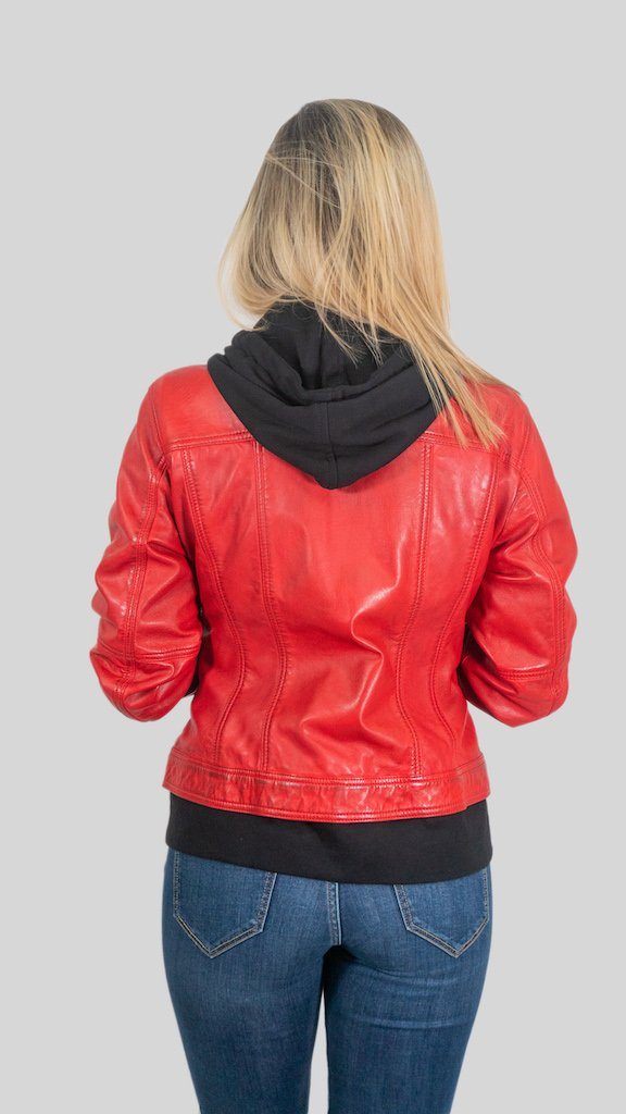 Womens Leather Jacket - Annalise Womens Leather Jacket Red