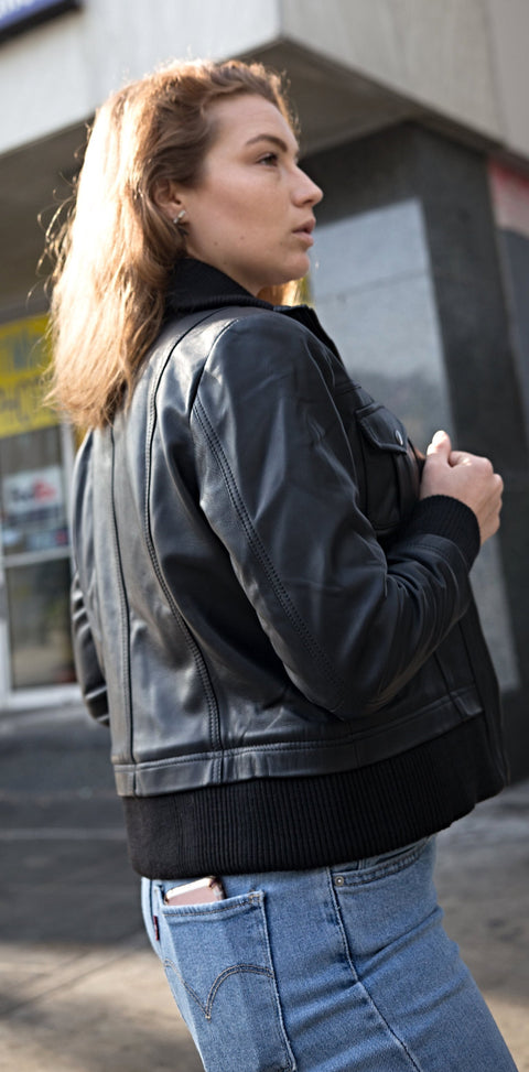 Bailey Womens Leather Bomber Jacket, [option2] - Fadcloset