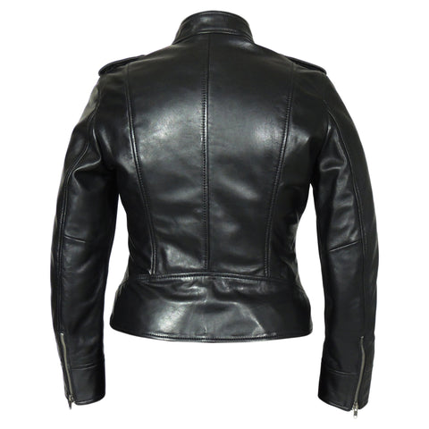 Faya Womens Leather Jacket Midnight, [option2] - Fadcloset
