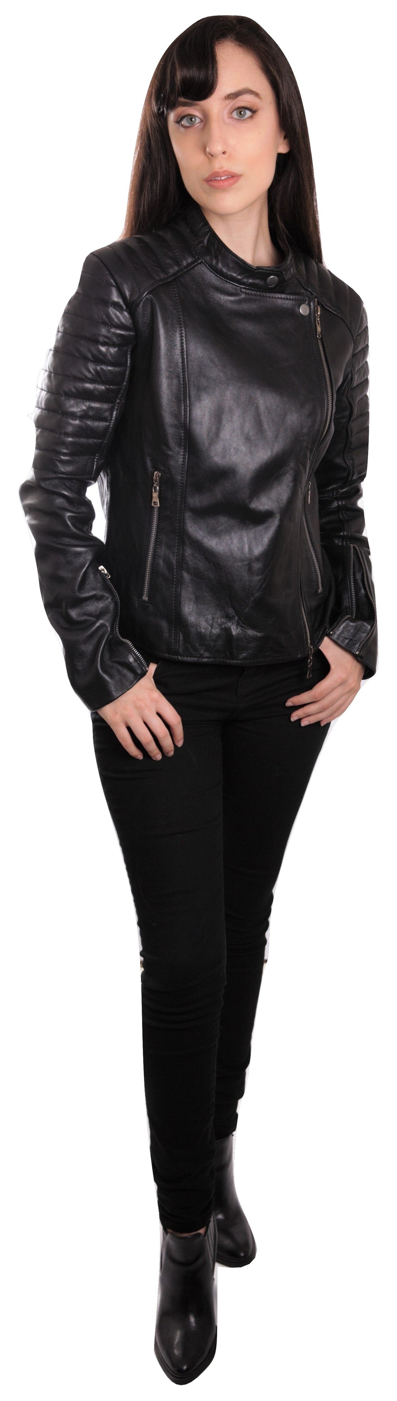 Ladies Bella Black Carla Leather Jacket – FAD