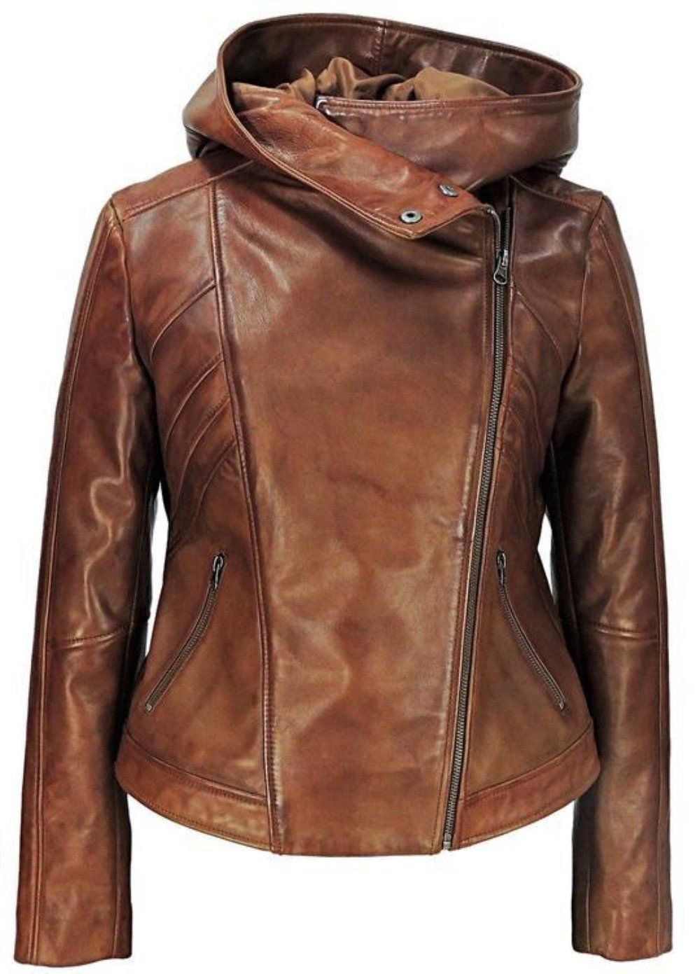 Womens Leather Jacket Genuine Lambskin Real Biker Motorcycle Slim Fit Coat  Black | eBay
