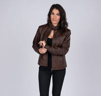 Womens Anne Vintage Leather Jacket, [option2] - Fadcloset